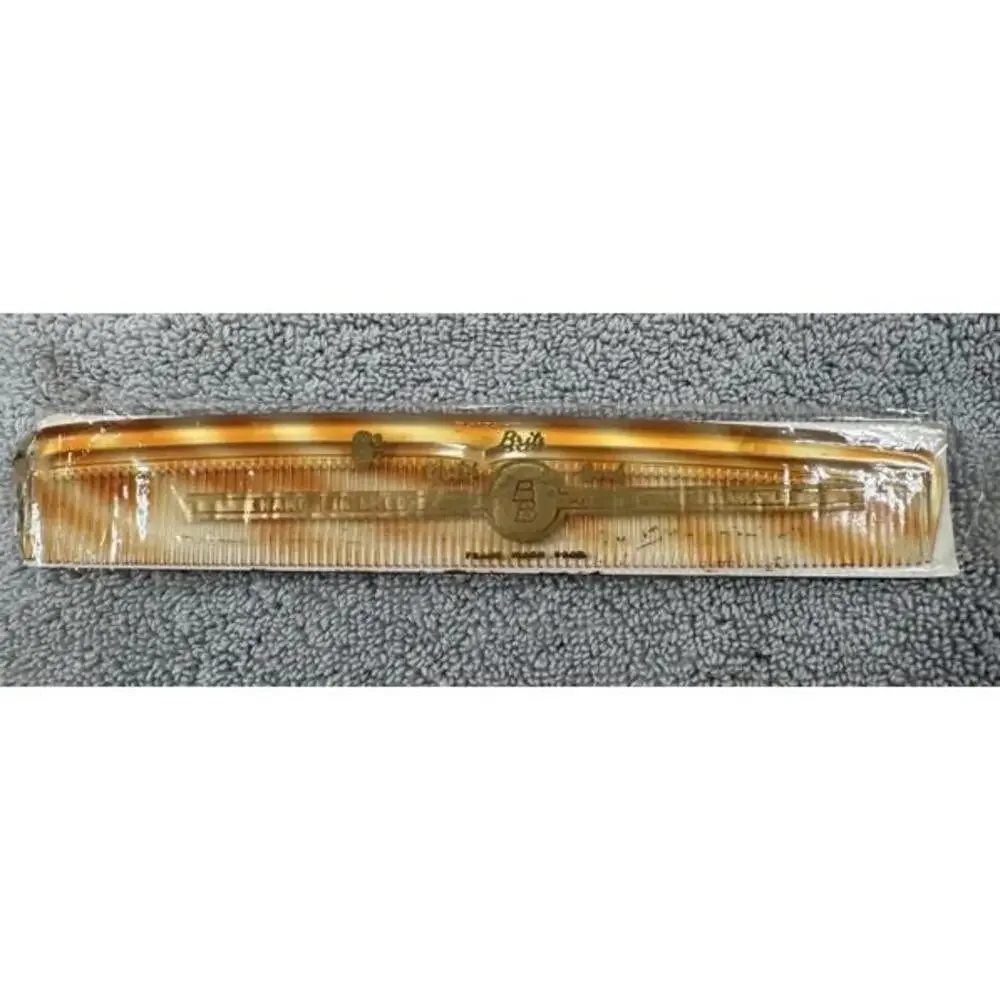 3 Vintage Combs Comb Bright Gold Seal New Old Stock 6‎ 3/4” USA Hand Finished